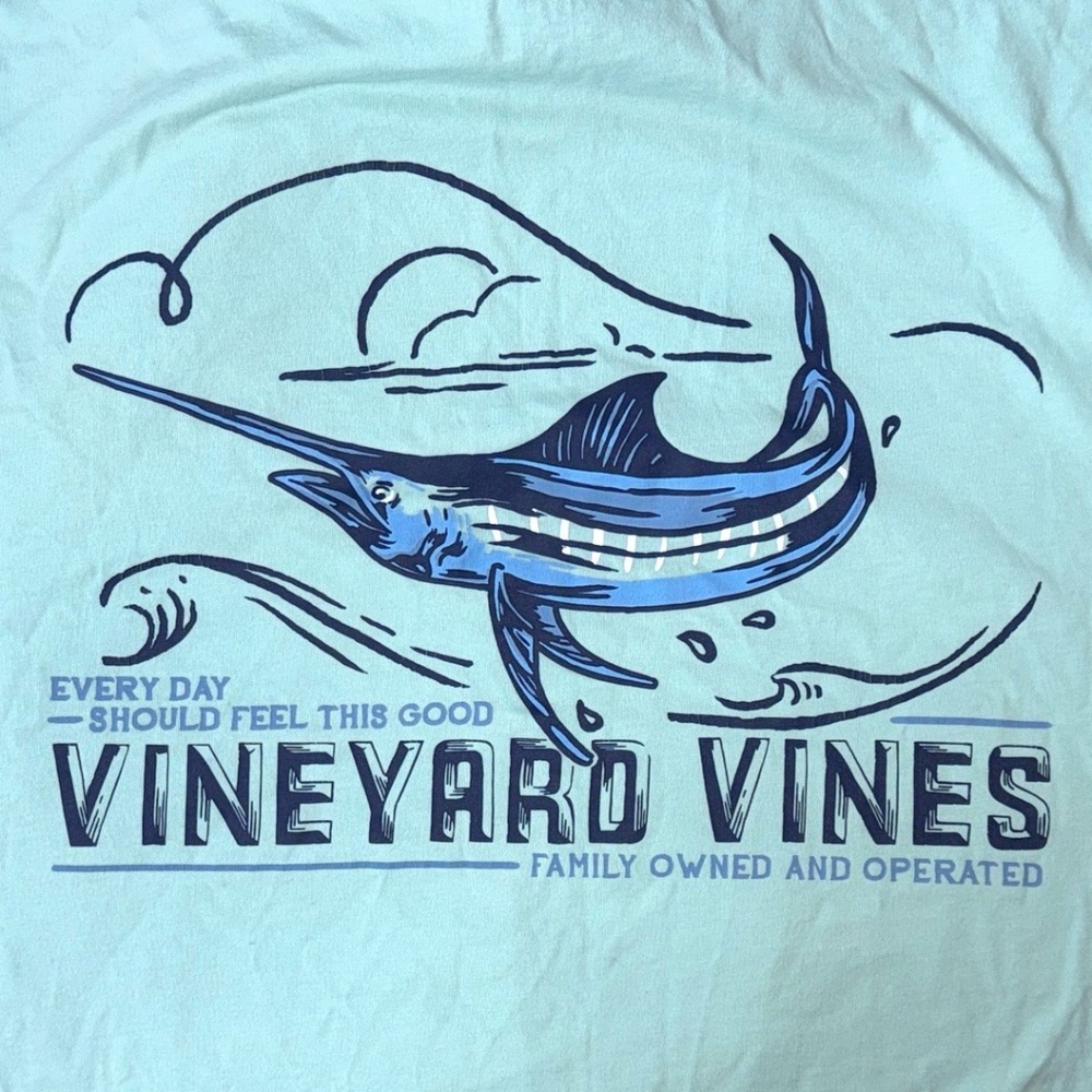 Vineyard Vines Blue Marlin Fishing Tee T-Shirt Size XS
